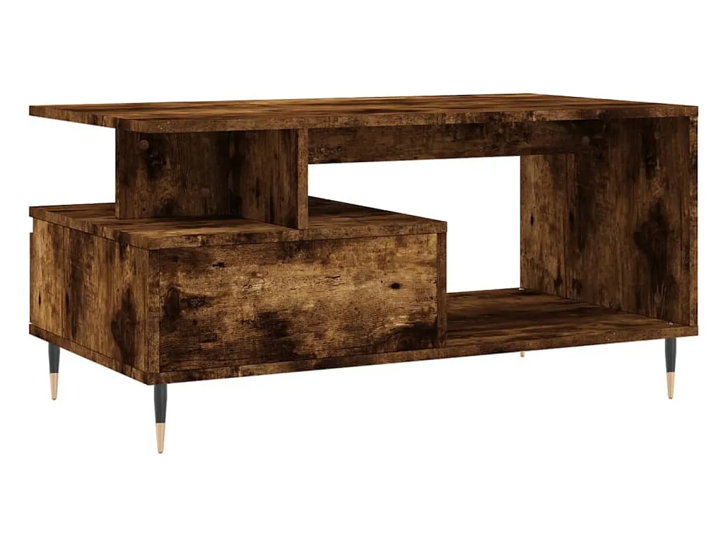 Discount Mesa de centro | Mesa de apoio 90x49x45 cm derivados madeira carvalho fumado Castanho
