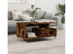 Discount Mesa de centro | Mesa de apoio 90x49x45 cm derivados madeira carvalho fumado Castanho