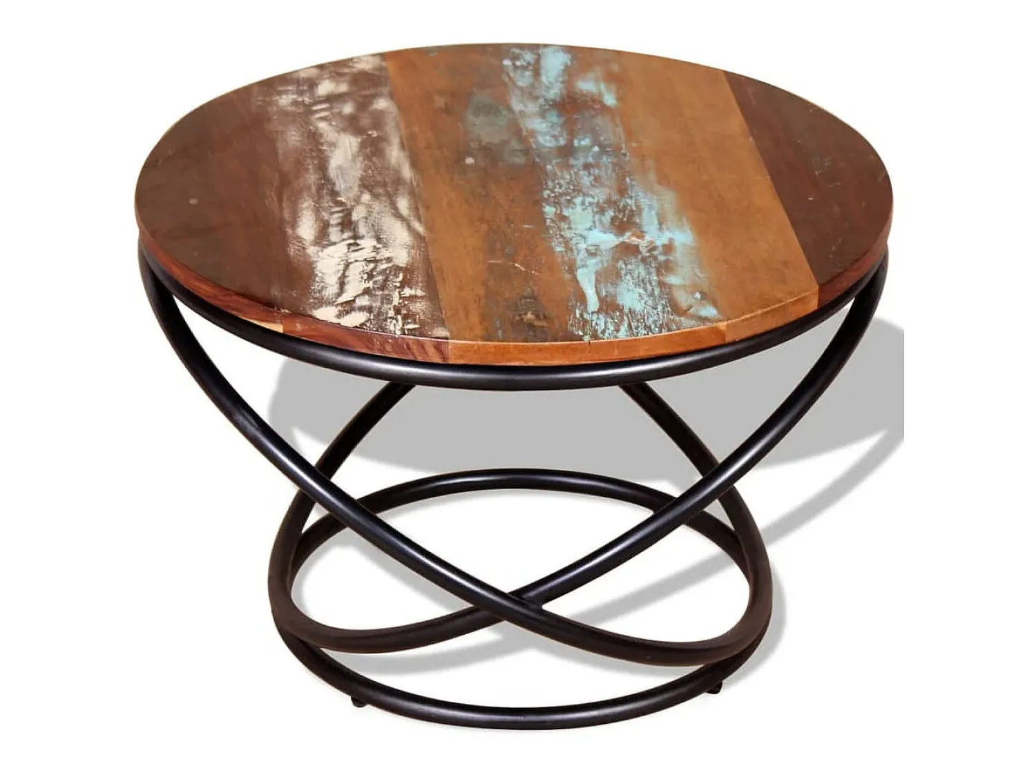 Mesa de centro | Mesa de apoio 60x60x40 cm madeira reciclada maciça^ Mesa De Centro