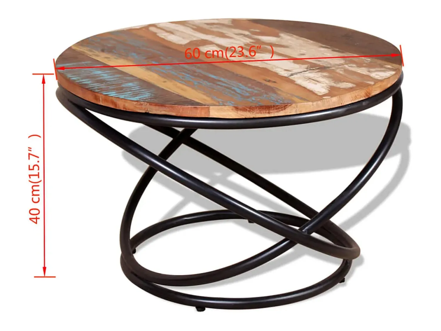 Mesa de centro | Mesa de apoio 60x60x40 cm madeira reciclada maciça^ Mesa De Centro