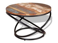 Mesa de centro | Mesa de apoio 60x60x40 cm madeira reciclada maciça^ Mesa De Centro