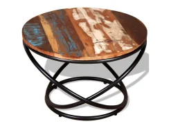 Mesa de centro | Mesa de apoio 60x60x40 cm madeira reciclada maciça^ Mesa De Centro