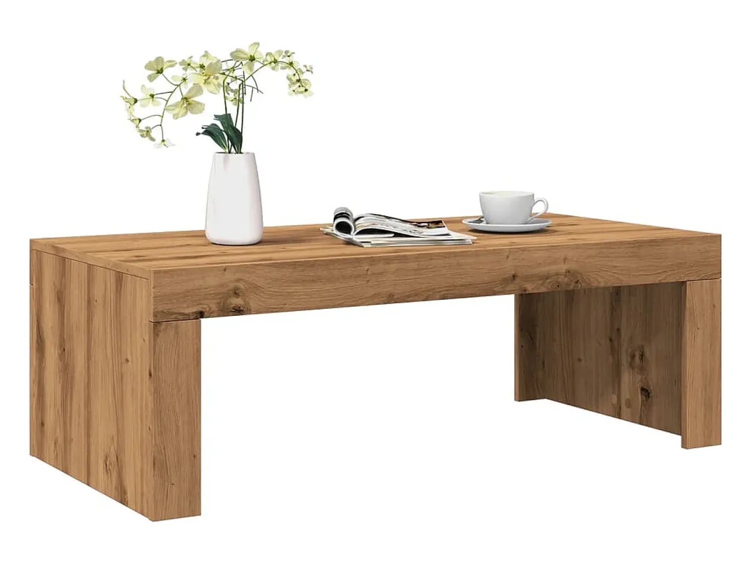 Mesa de centro | Mesa de apoio | Mesa de café 102x50x35 cm deriv. madeira carvalho artisiano^ Mesa De Centro