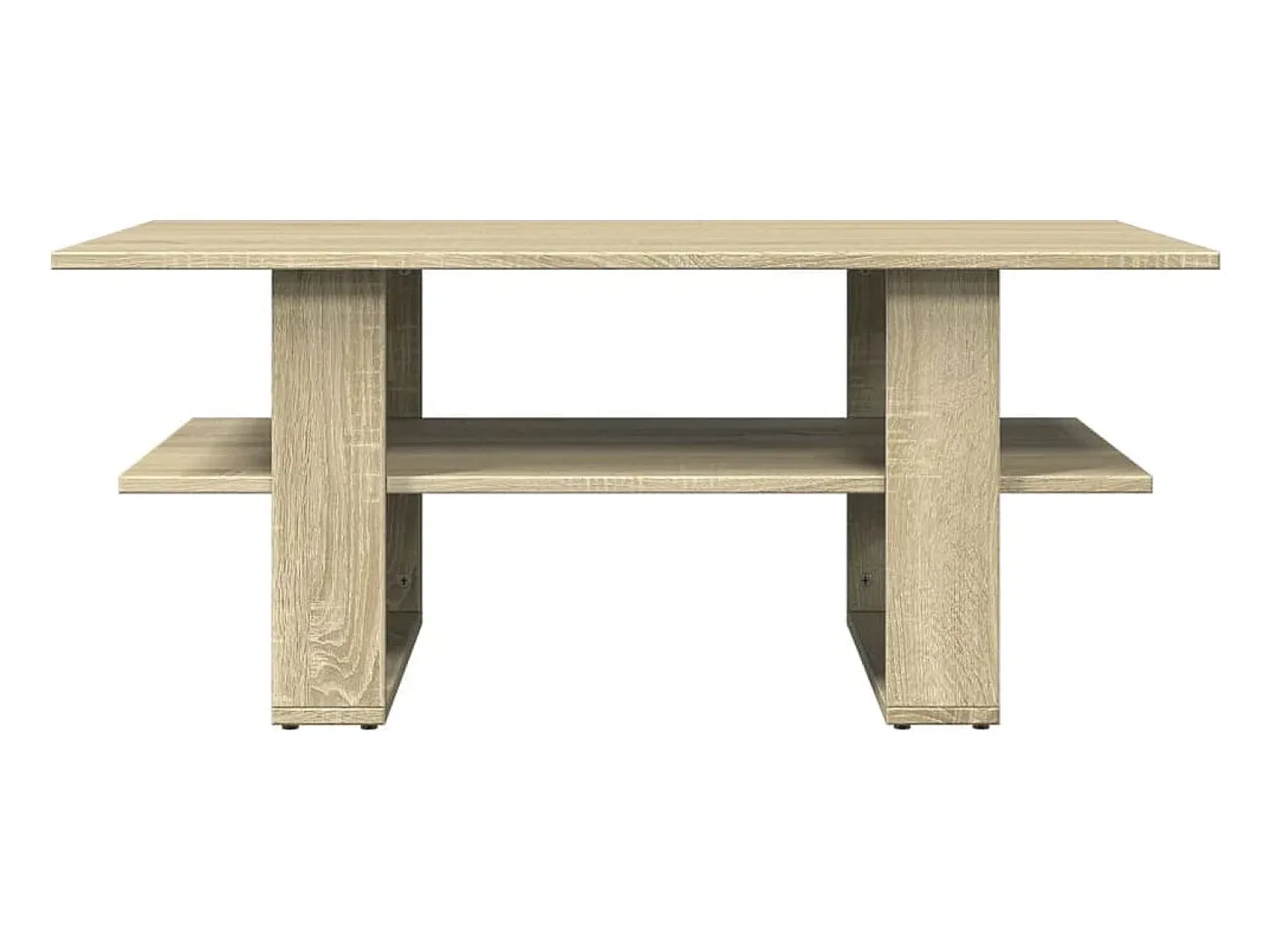 Mesa De Centro| Mesa de centro | Mesa de apoio 102x55x42 cm madeira processada carvalho sonoma Castanho