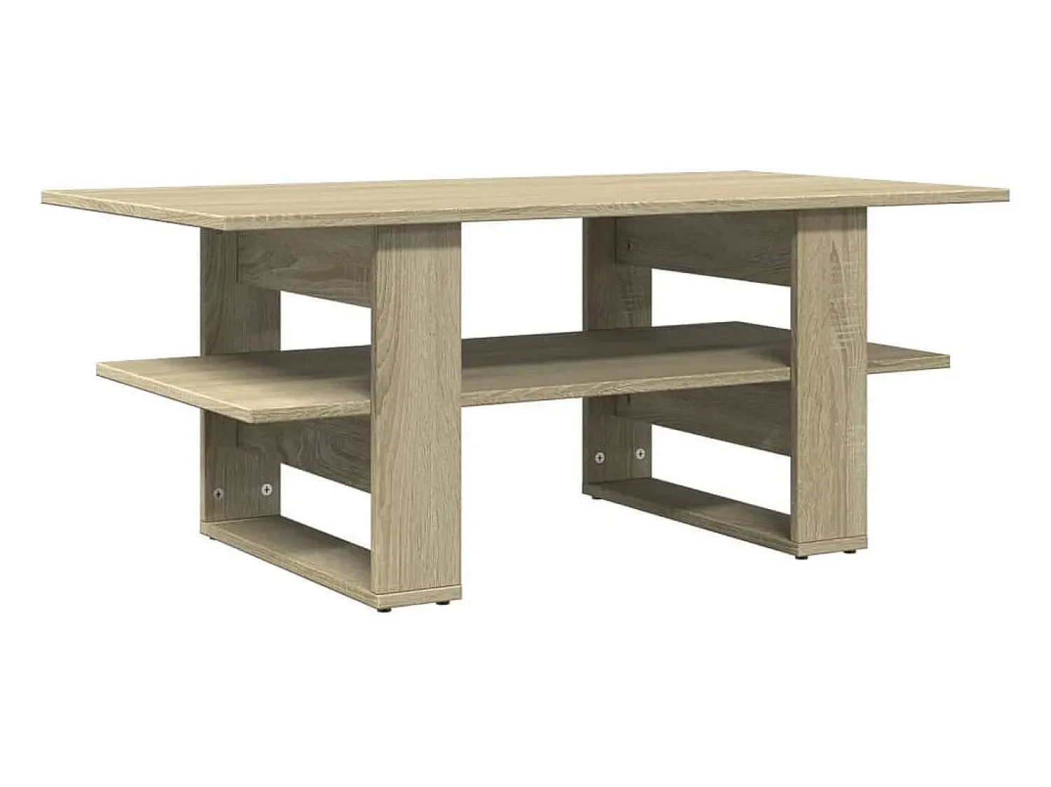 Mesa De Centro| Mesa de centro | Mesa de apoio 102x55x42 cm madeira processada carvalho sonoma Castanho