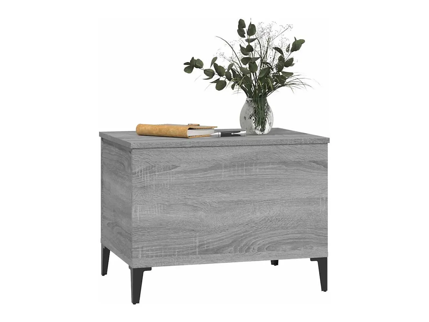 Mesa De Centro| Mesa de centro | Mesa de apoio 60x44.5x45 cm derivados de madeira cinza sonoma Cinzento