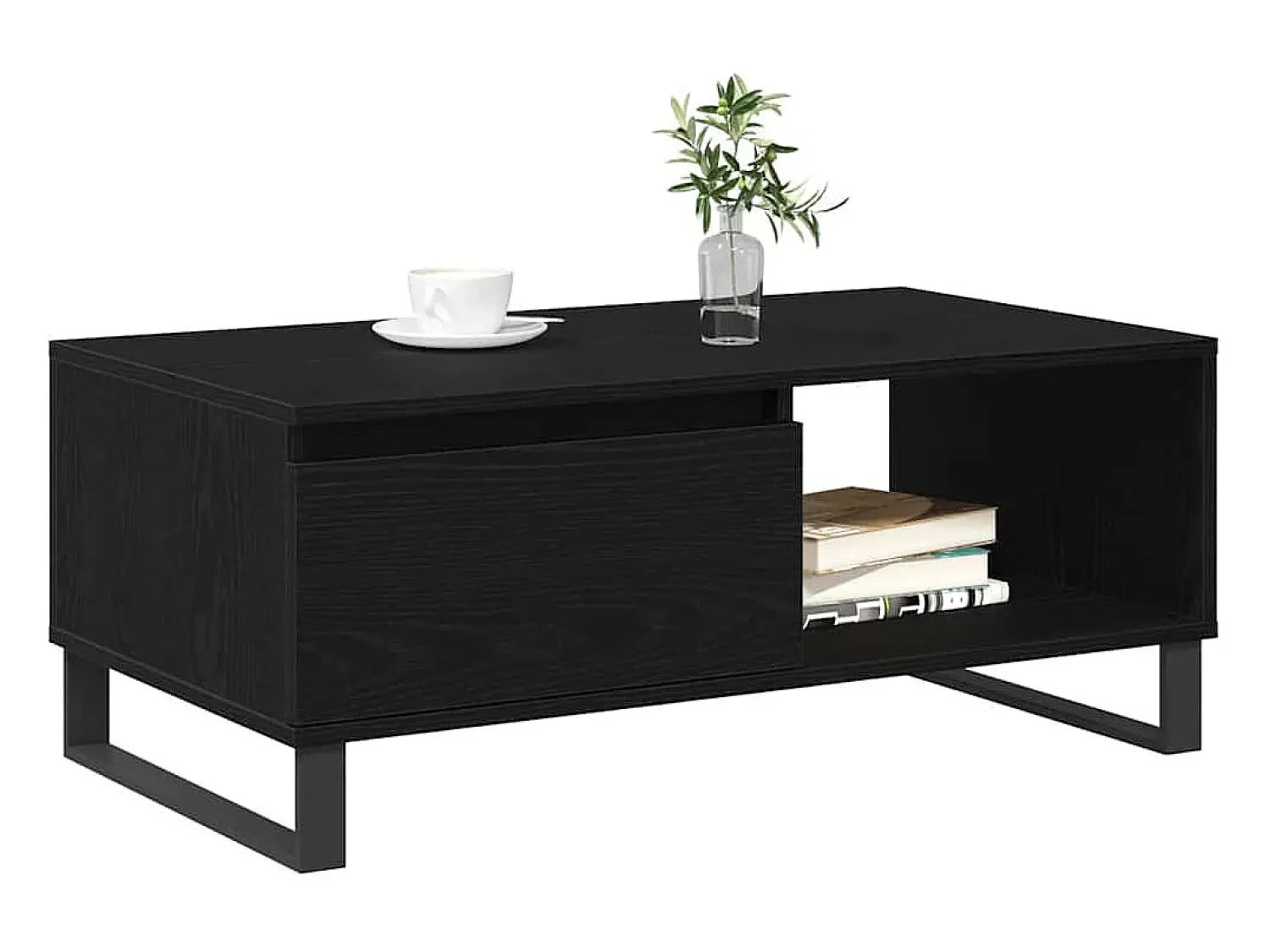 Mesa de centro | Mesa de apoio Mesa de Café with Drawer Carvalho 90x50x36.5 cm^ Mesa De Centro