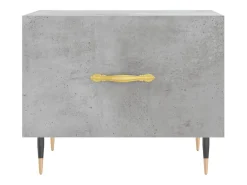 Mesa de centro | Mesa de apoio 50x50x40 cm madeira processada cinza cimento^ Mesa De Centro