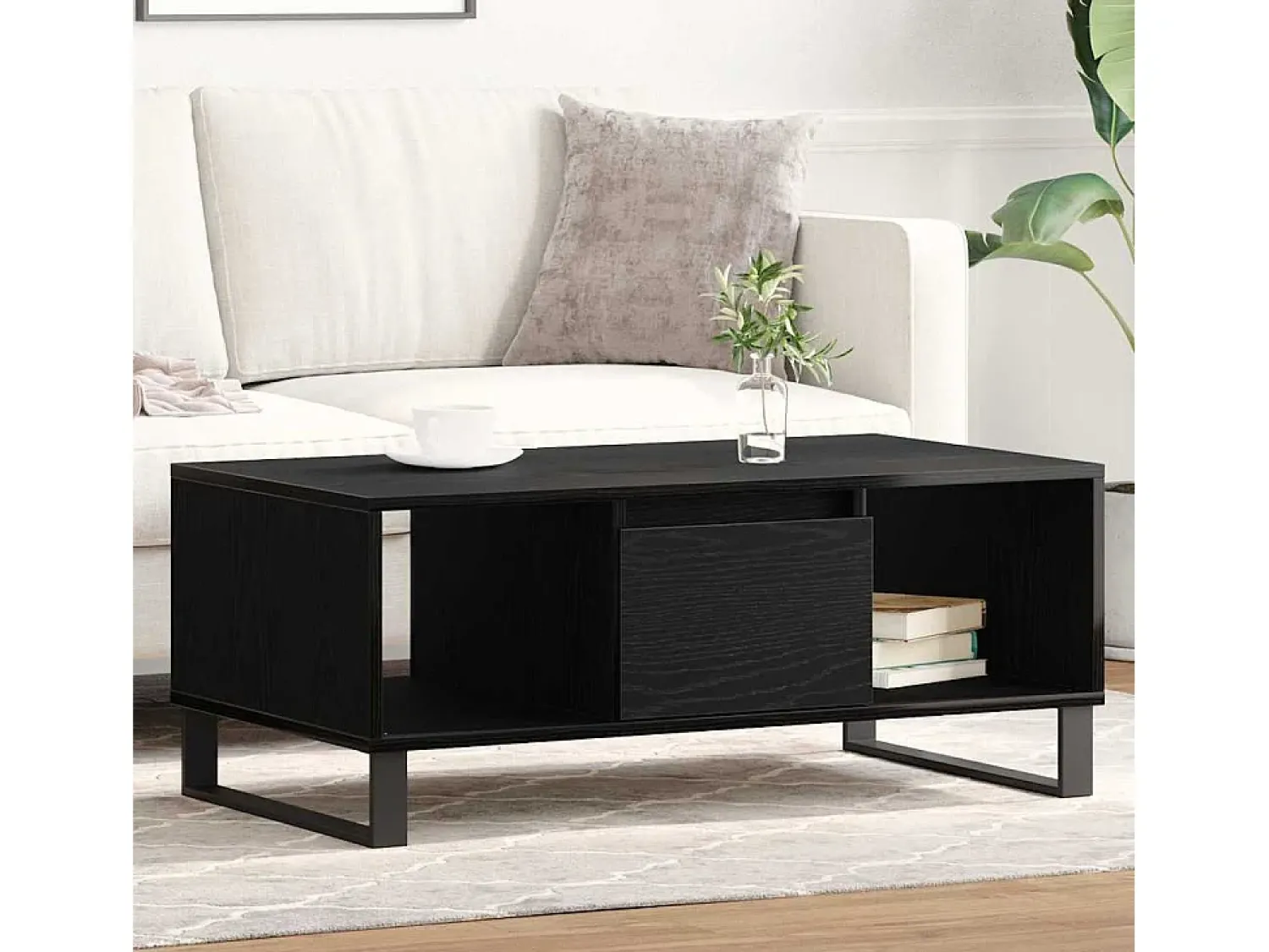 Mesa de centro | Mesa de apoio with Drawer Carvalho 90x50x36.5 cm^ Mesa De Centro