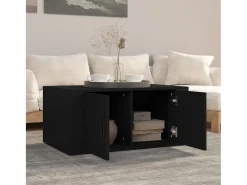Mesa De Centro* Mesa de centro | Mesa de apoio 80x50x36 cm derivados de madeira Preto
