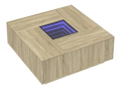 Mesa de centro | Mesa de apoio luzes LED Infinity 100x100x40 cm carvalho sonoma^ Mesa De Centro
