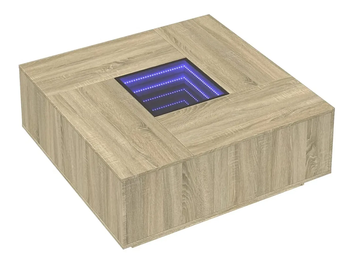 Mesa de centro | Mesa de apoio luzes LED Infinity 100x100x40 cm carvalho sonoma^ Mesa De Centro