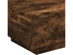 Mesa De Centro| Mesa de centro | Mesa de apoio com luzes LED 55x55x31 cm carvalho fumado Castanho
