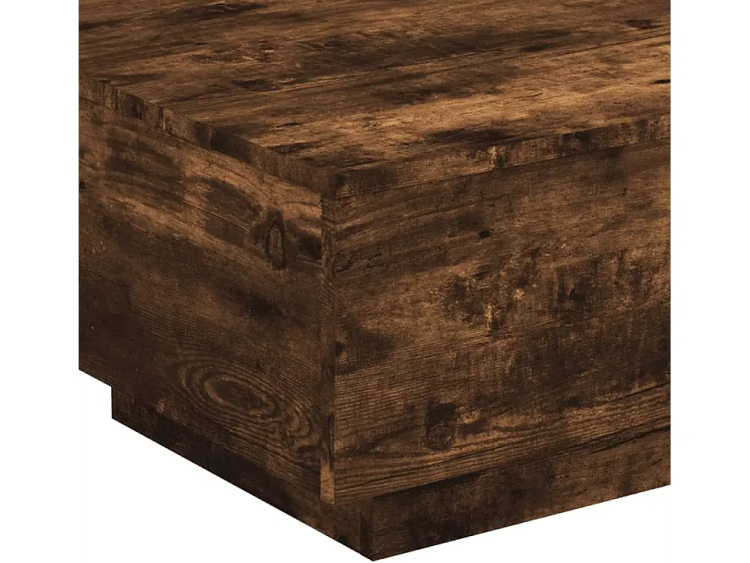 Mesa De Centro| Mesa de centro | Mesa de apoio com luzes LED 55x55x31 cm carvalho fumado Castanho