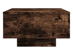 Mesa De Centro| Mesa de centro | Mesa de apoio com luzes LED 55x55x31 cm carvalho fumado Castanho