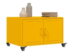 Mesa De Centro| Mesa de centro | Mesa de apoio 68x50x43.5 cm aço mostarda Amarelo