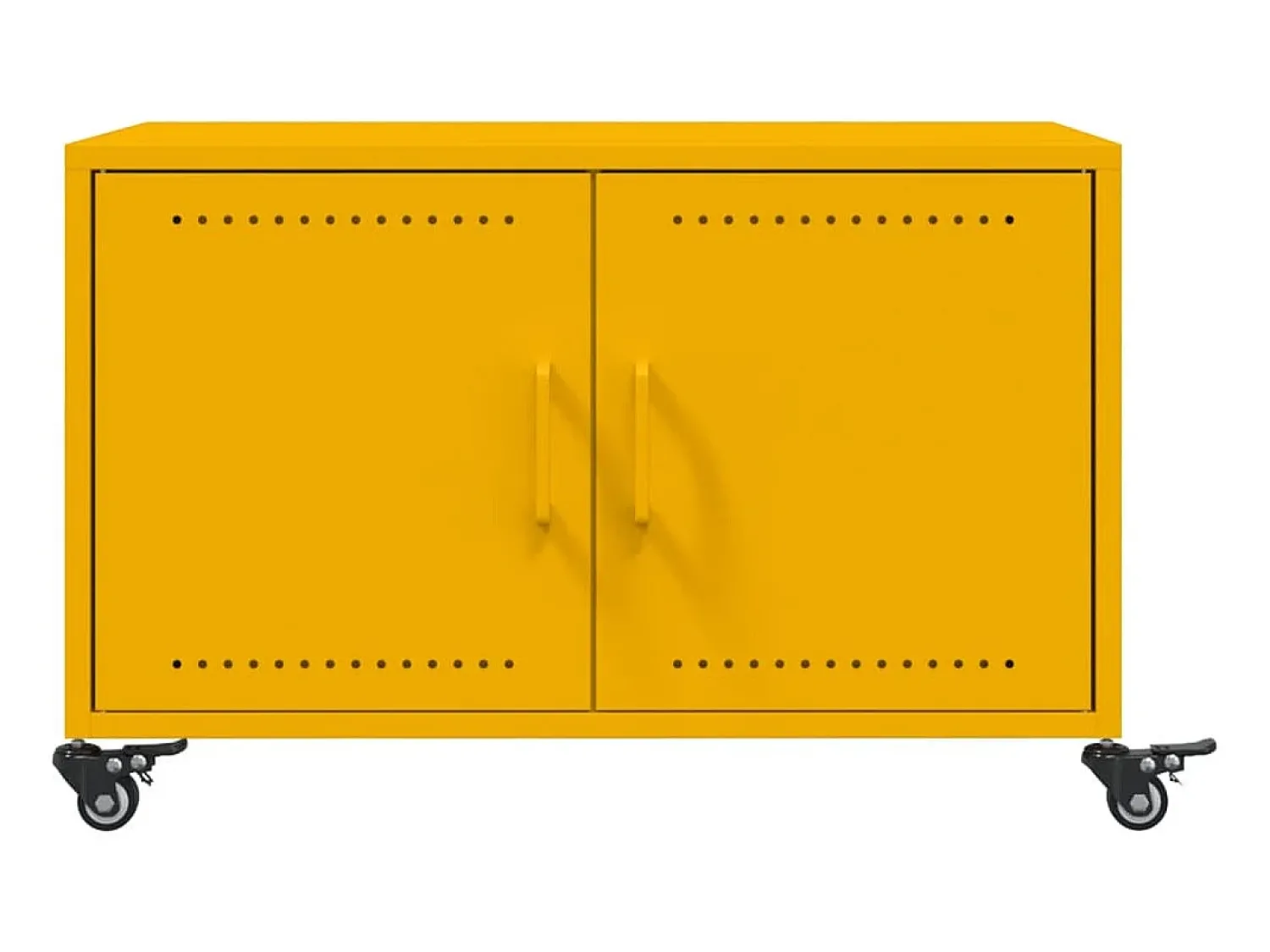 Mesa De Centro| Mesa de centro | Mesa de apoio 68x50x43.5 cm aço mostarda Amarelo