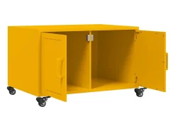 Mesa De Centro| Mesa de centro | Mesa de apoio 68x50x43.5 cm aço mostarda Amarelo