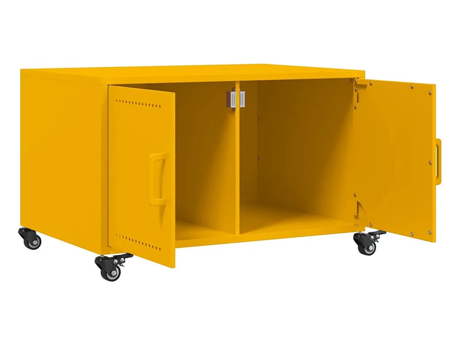 Mesa De Centro| Mesa de centro | Mesa de apoio 68x50x43.5 cm aço mostarda Amarelo