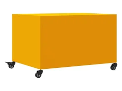 Mesa De Centro| Mesa de centro | Mesa de apoio 68x50x43.5 cm aço mostarda Amarelo