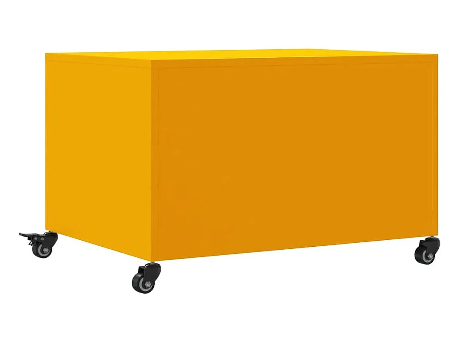 Mesa De Centro| Mesa de centro | Mesa de apoio 68x50x43.5 cm aço mostarda Amarelo