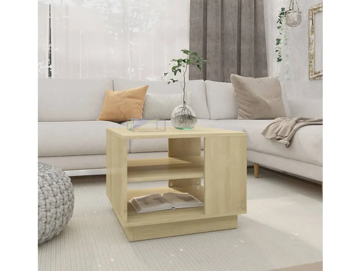 Sale Mesa de centro | Mesa de apoio 55x55x43 cm derivados de madeira carvalho sonoma Castanho
