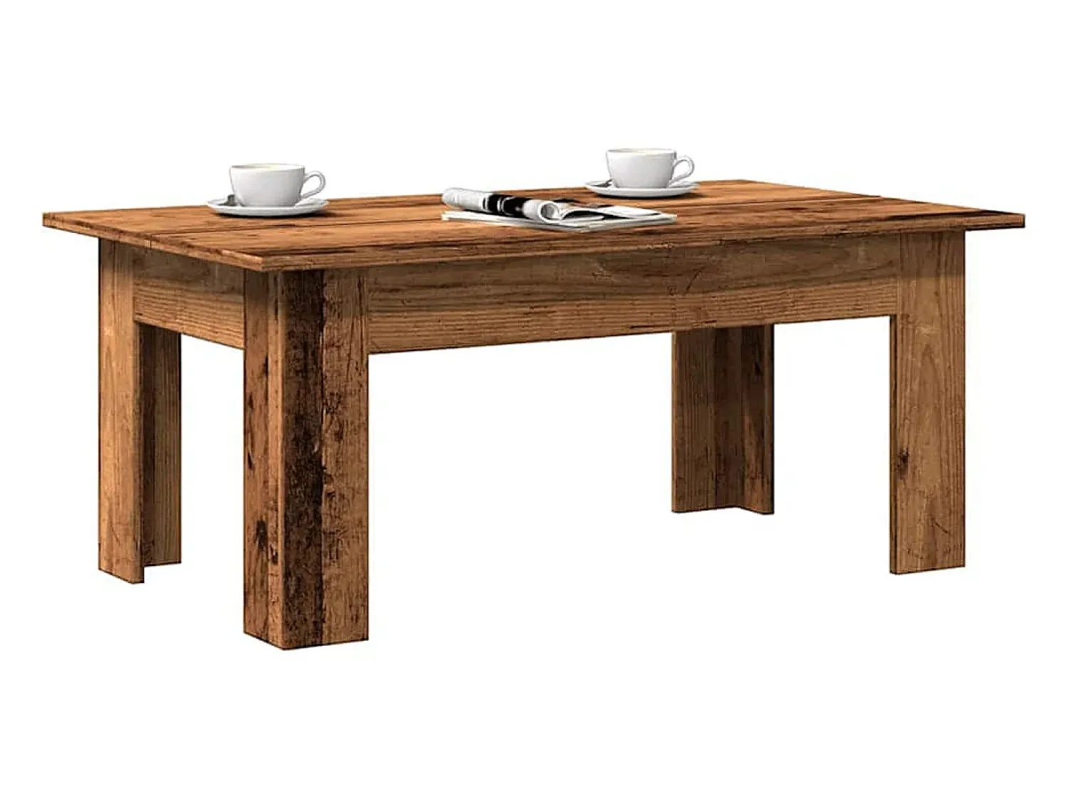Mesa de centro | Mesa de apoio 100x60x42 cm derivados de madeira madeira velha^ Mesa De Centro