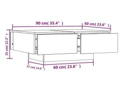 Mesa De Centro| Mesa de centro | Mesa de apoio 90x60x31 cm contraplacado cimento Cinzento