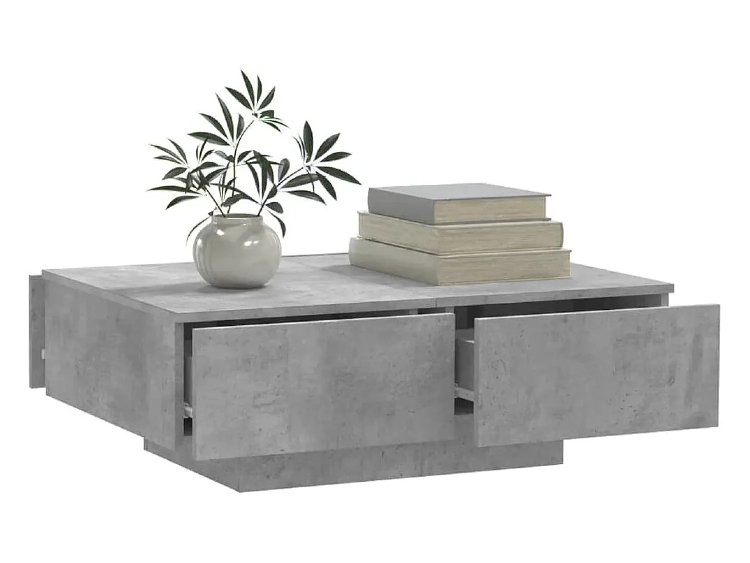 Mesa De Centro| Mesa de centro | Mesa de apoio 90x60x31 cm contraplacado cimento Cinzento