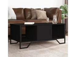 Mesa De Centro* Mesa de centro | Mesa de apoio 100x51x40 cm derivados de madeira Preto