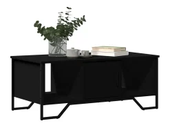 Mesa De Centro* Mesa de centro | Mesa de apoio 100x51x40 cm derivados de madeira Preto