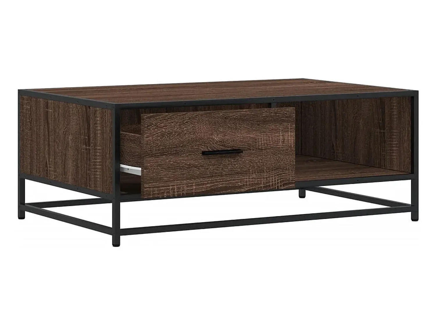 Mesa de centro | Mesa de apoio 90x57x35 cm deriv. madeira/metal carvalho^ Mesa De Centro