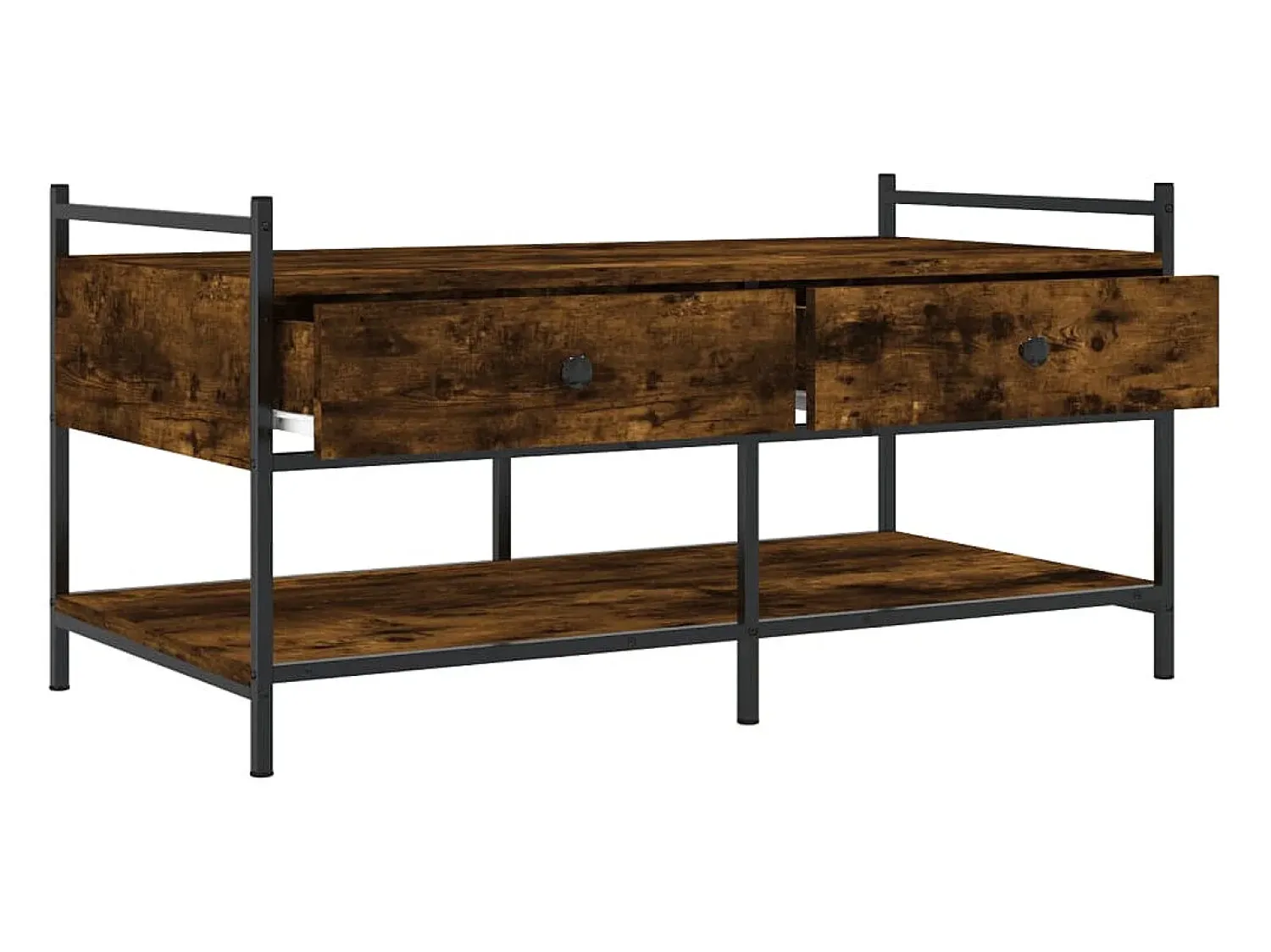 Mesa de centro | Mesa de apoio 99x50x50 cm derivados de madeira carvalho fumado^ Mesa De Centro