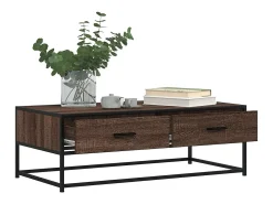 Sale Mesa de centro | Mesa de apoio 100x50x35 cm deriv. madeira/metal carvalho Castanho