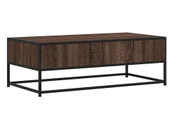 Sale Mesa de centro | Mesa de apoio 100x50x35 cm deriv. madeira/metal carvalho Castanho