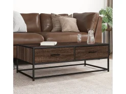 Sale Mesa de centro | Mesa de apoio 100x50x35 cm deriv. madeira/metal carvalho Castanho