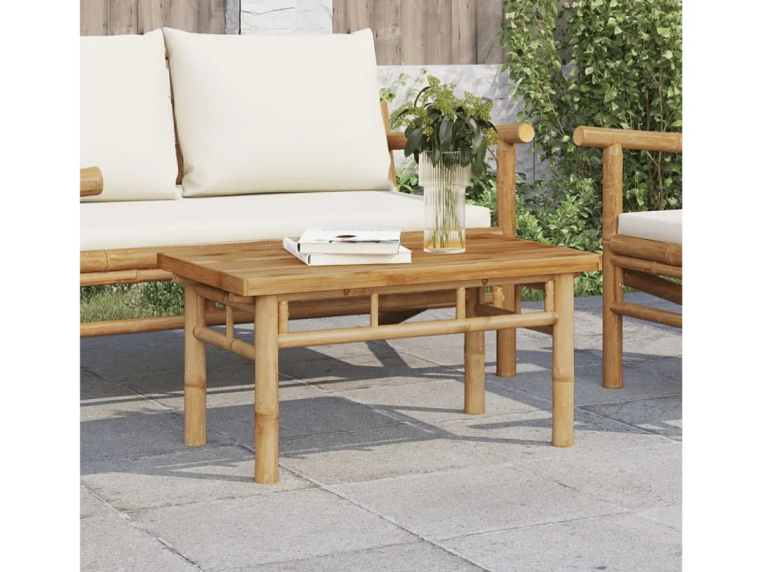 Mesa de centro | Mesa de apoio | Mesa de café 70x40x35 cm bambu^ Mesa De Centro