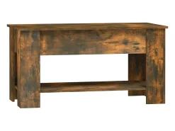 Mesa De Centro| Mesa de centro | Mesa de apoio 101x49x52 cm madeira processada carvalho fumado Castanho