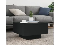 Online Mesa de centro | Mesa de apoio com luzes LED 55x55x31 cm Preto