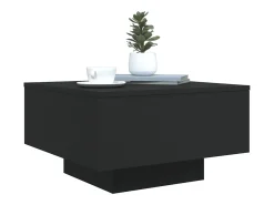 Online Mesa de centro | Mesa de apoio com luzes LED 55x55x31 cm Preto