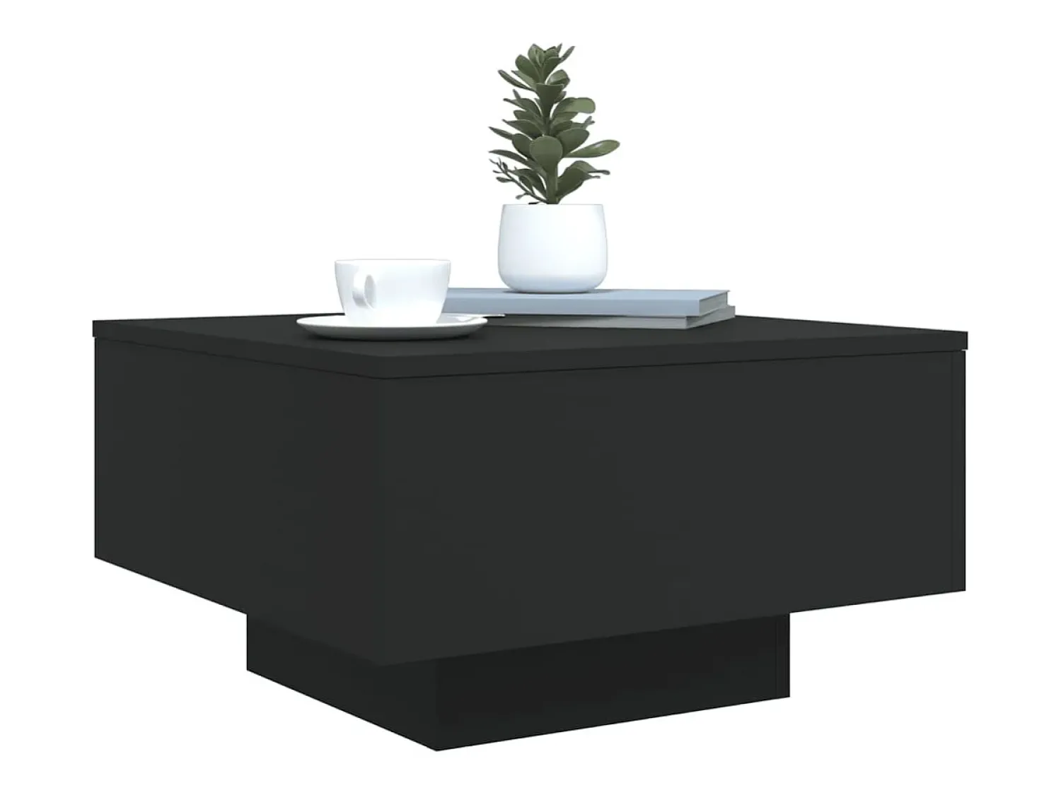 Online Mesa de centro | Mesa de apoio com luzes LED 55x55x31 cm Preto