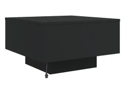 Online Mesa de centro | Mesa de apoio com luzes LED 55x55x31 cm Preto