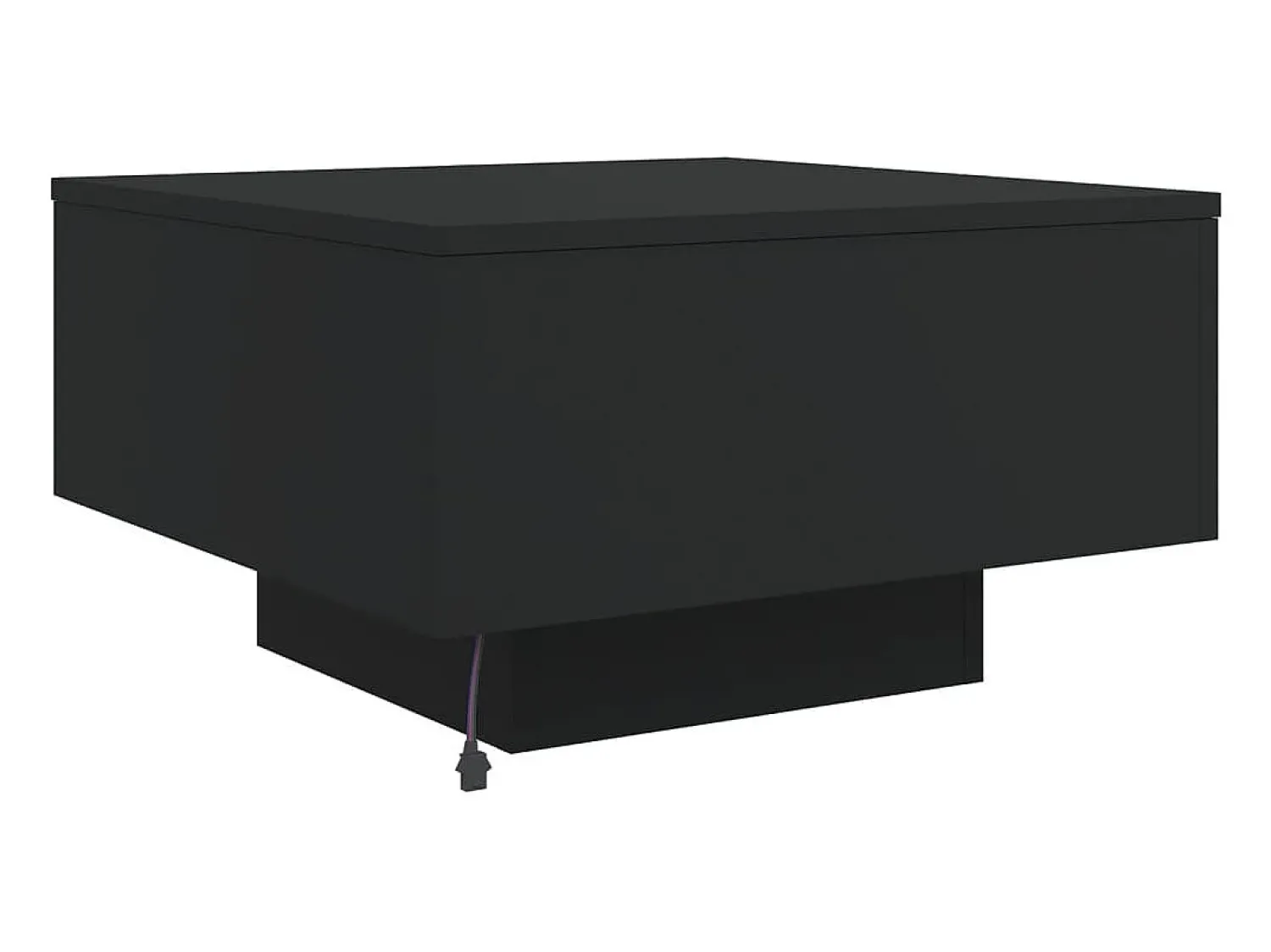 Online Mesa de centro | Mesa de apoio com luzes LED 55x55x31 cm Preto