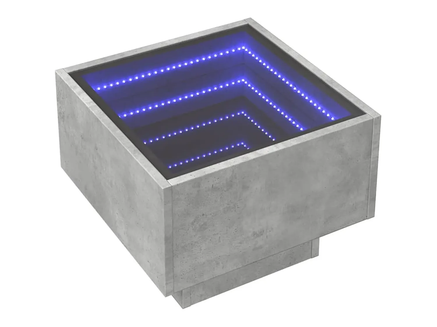 New Mesa de centro | Mesa de apoio c/ LEDs 40x40x30 cm derivados de madeira Cinzento