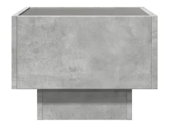New Mesa de centro | Mesa de apoio c/ LEDs 40x40x30 cm derivados de madeira Cinzento