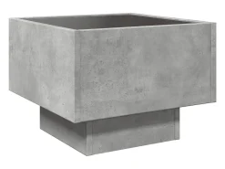 New Mesa de centro | Mesa de apoio c/ LEDs 40x40x30 cm derivados de madeira Cinzento