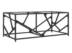 Mesa de centro | Mesa de apoio c/ topo em vidro 98.5x50x41 cm aço^ Mesa De Centro