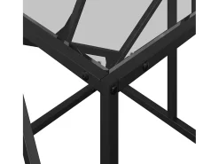 Mesa de centro | Mesa de apoio c/ topo em vidro 98.5x50x41 cm aço^ Mesa De Centro