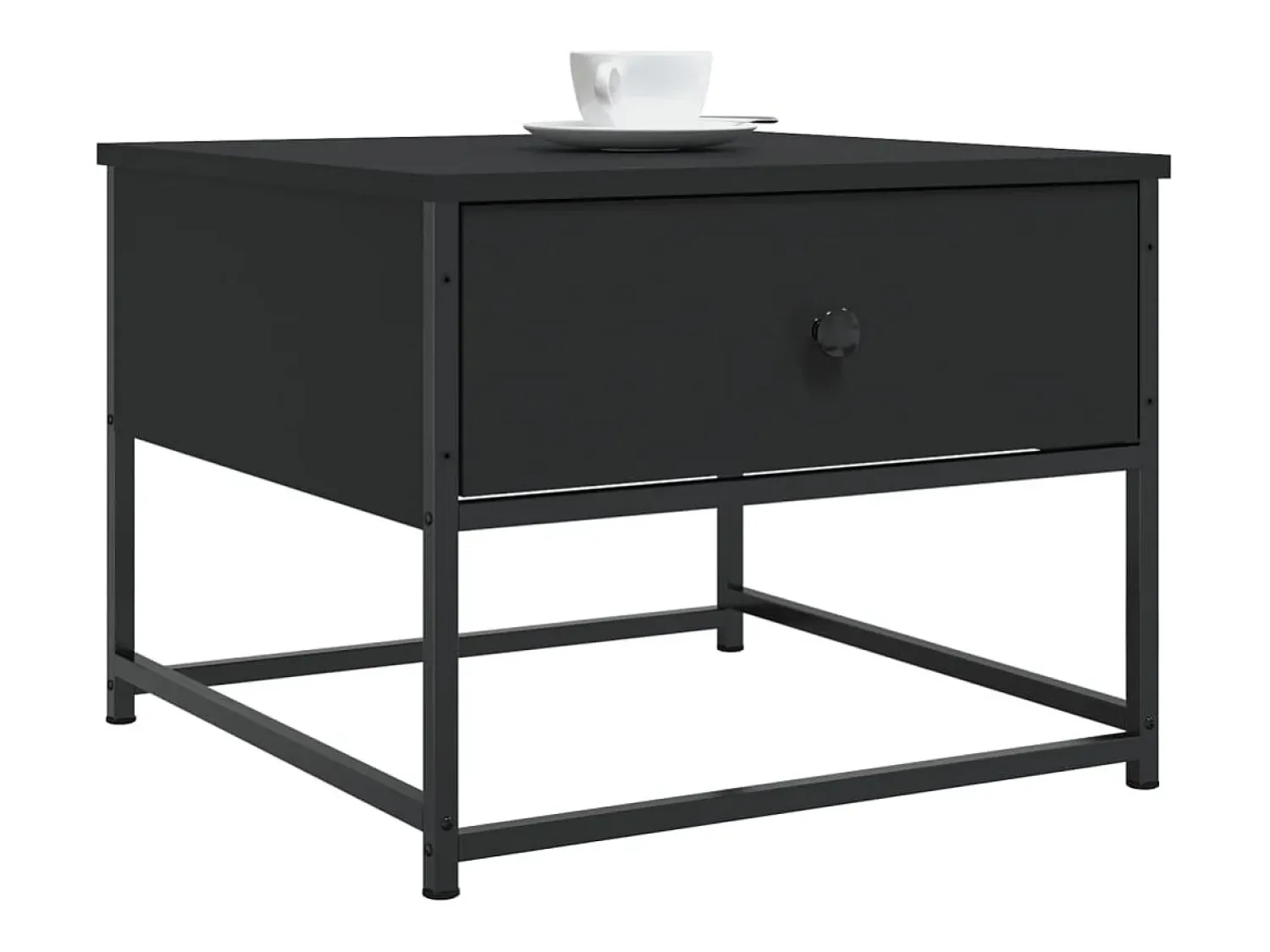 Mesa De Centro* Mesa de centro | Mesa de apoio 51x51x40 cm derivados de madeira Preto