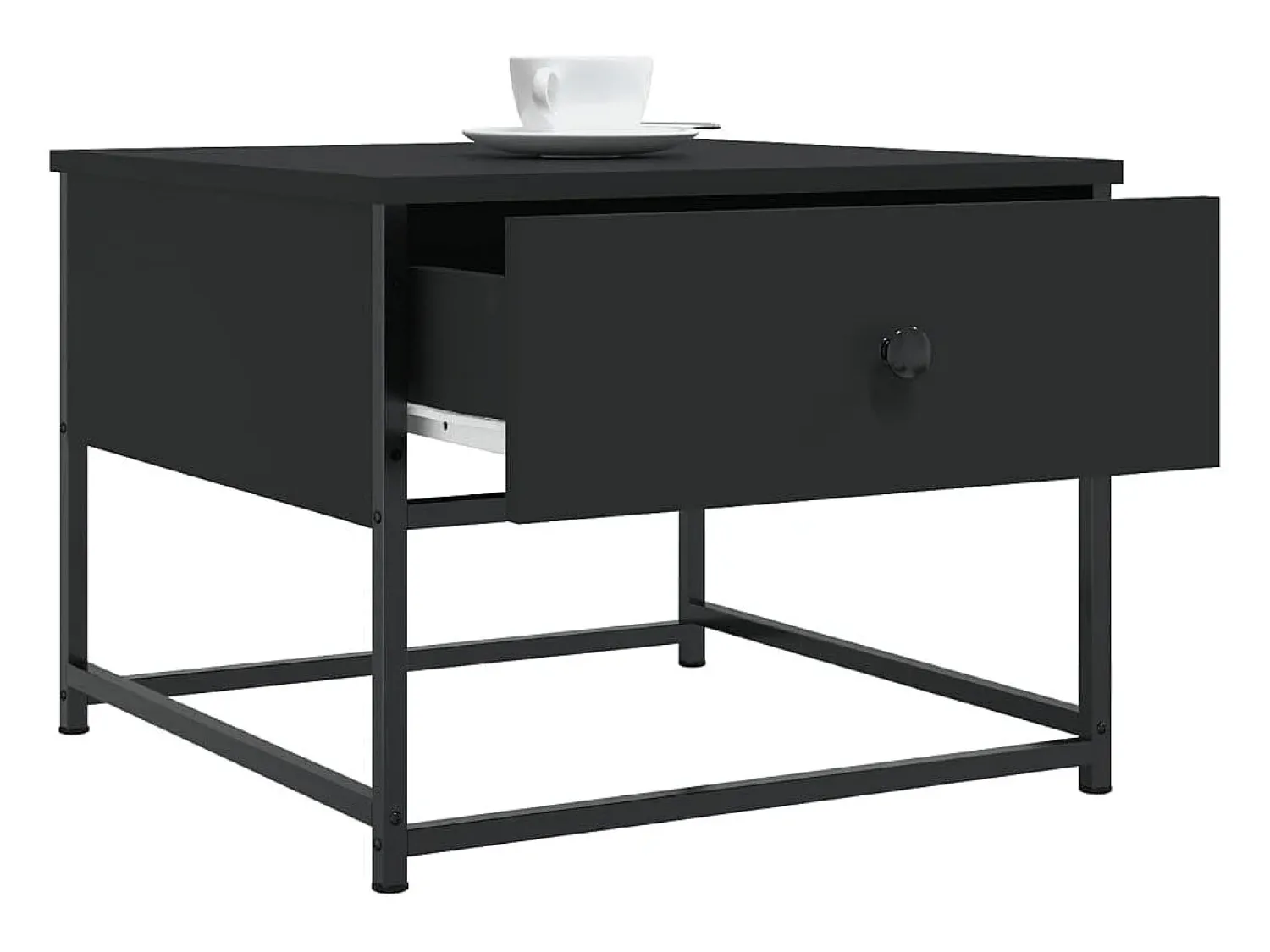 Mesa De Centro* Mesa de centro | Mesa de apoio 51x51x40 cm derivados de madeira Preto